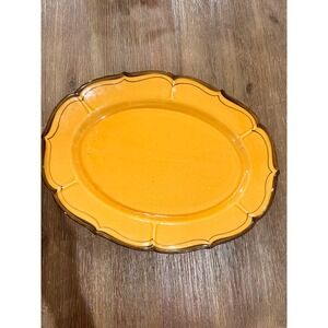 Metlox Poppy Trail Provincial Yellow Oval Servn Platter 14.5" California Pottery
